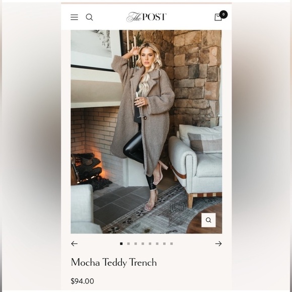 The Post Tan Teddy Sherpa Longline Jacket Womens Medium - Picture 3 of 6